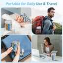 Pill Dispenser with 7 Large Compartments - Portable Pill Organizer for Travel, Anti-Mix Design & Wide Opening Design, Easy Access to Vitamin Dispenser, Includes 20 Blank Stickers(Gray)