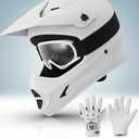 TCMT DOT Youth Kids Dirt Bike Helmet Youth Motocross Helmet Full Face ATV Four Wheeler Motorcycle BMX Helmet for Boys Girls, Off-Road Protective Gear with Goggles Gloves New (Pattern: Mystery Black)