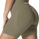 TAYOEA Workout Shorts Women Scrunch Butt Booty Lifting Seamless Biker Shorts for Gym Athletic Yoga (X-Small, Mocha)