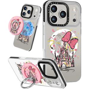 Case for iPhone 17 Pro Max Case Compatible with Magsafe Ring Holder Stand - for Women Castle Design TPU Phone Cover for Girls Girly Funny Fashion