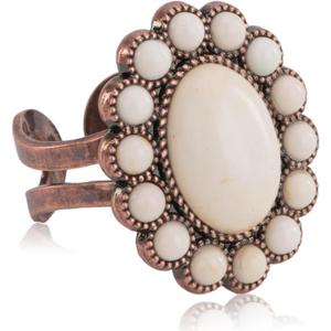 Montana West Rustic Couture's Bohemian Turquoise Cuff Ring for Women Cowgirl (Brilliant White)