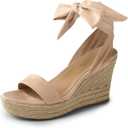 DREAM PAIRS Womens Open Toe Espadrilles Wedges Tie Lace Up Cute Ankle Strap Platform Sandals Dressy Shoes, Size 9