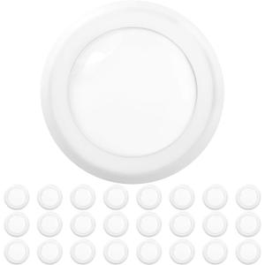 Sunco Lighting 24 Pack 5 Inch / 6 Inch Flush Mount Disk LED Downlight, 15W=100W, 6000K Daylight Deluxe, 1050LM, Dimmable, Hardwire 4/6" Junction Box, Recessed Retrofit Ceiling Fixture