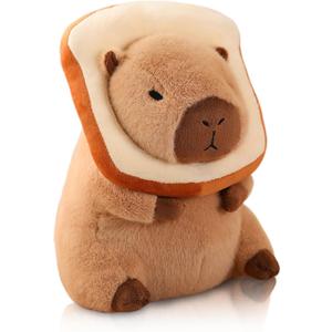 12 Inch Cute Capybara Plush Kawaii Soft Capybara Plush Doll Pillow with Bread Capybara Stuffed Aniamls Toys for Girls Kids Adults Birthdays Valentines Gift (Capybara Plush for Kids)