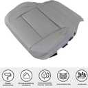 SecosAutoparts Driver Side Bottom Replacement Leather Seat Cover Gray Compatible with Chevy Silverado SLT SLE Z71 2014 2015 2016 2017 2018 2019