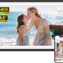 BIGASUO Digital Picture Frame Frameo 15.6" WiFi Electronic Photo Frames Large with 64GB Memory 1920x1080 IPS FHD Touch Screen Share Moments Instantly Anywhere Photo Gifts for Parents and Grandparents