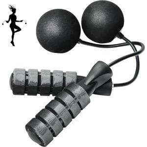 Cordless Jump Rope for Fitness with Indoor Jumping Rope Weighted Ropeless Skipping Jump Rope for Men Women Kids High-Speed Rope Skipping for Narrow Space Fit Weight Loss and General Workouts (Grey)