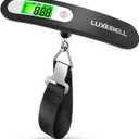 Digital Luggage Scale Vacation Travel Essentials Accessories Gifts for Traveler Portable Suitcase Handheld Weight Scale 110 lbs Hanging Baggage Travel Must Haves (Black)