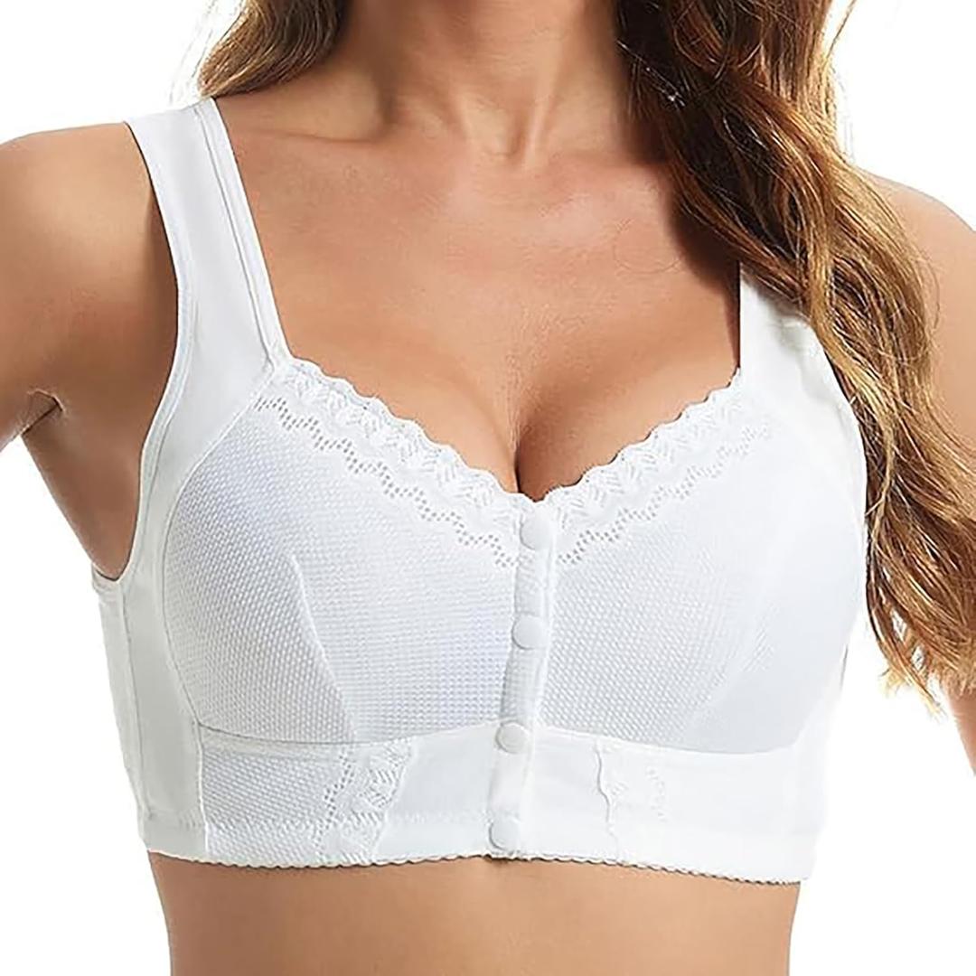 Evybliss Moona Bra for Senior, Moona Bra - Front Closure Breathable for Seniors (36, White) Evybliss Moona Bra for Senior, Moona Bra - Front Closure Breathable for Seniors (36, White)