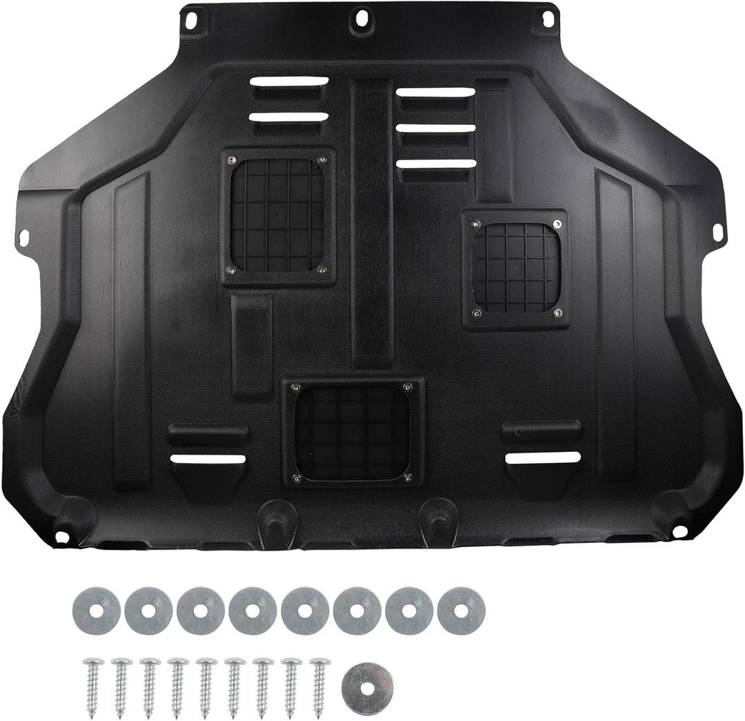 Dasbecan Upgraded Engine Splash Shield Compatible with Ford Escape 2013-2019 - Stable Mud Flaps and Under Engine Cover with Short Bolts and Flat Washers