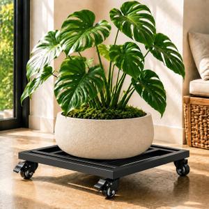 18" Plant Caddy with Wheels, Metal Heavy Duty Plant Stand, 500LB Capacity