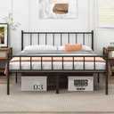 DIIYIV Full Bed Frame-Classic Metal Platform Bed Frame,Mattress Foundation with Steel Slat Support,Under Foundation Storage,No Box Spring Needed, Easy Assembly, Full Size