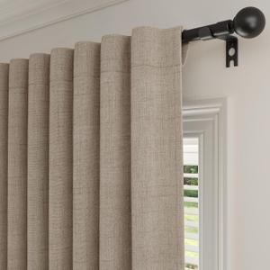 Rinwoc 100% Blackout Curtains 84 Inch Length 2 Panels Set for Living Room/ Bedroom, Back Tab Linen Textured Light Blocking Room Darkening Energy Saving Thermal Insulated Drapes (W52xL84, Brown)