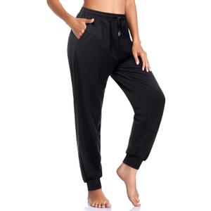 ASIMOON Women's Yoga Pants Soft Comfy Stretch Loose Straight Casual Athletic Pants Running Workout Lounge Pants with Pockets (XL)