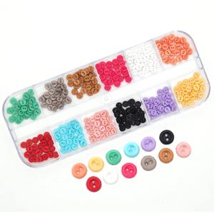 300 PCS Tiny Resin Buttons 4mm(5/32") 2 Hole Mini Resin Round Button for Dolls Clothing Sewing Accessories DIY Hand Sewing AIDS Doll Clothes (12 Colors mixed/300 PCS, 4mm(5/32"))