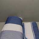 Dinjoy Boho Queen Quilt Set, Striped Bedspread Coverlet Bed Mineral Blue Bedding Sets 3 Pieces Micofiber Lightweight Quilts Sets with 2 Pillow Shams for All Season 96''x90, Mineral Blue, Queen