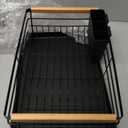 BRIAN & DANY Dish Drying Rack, Dish Racks for Kitchen Counter, Stainless Steel Dish Drainer with Removable Cutlery Holder & Drainboard, Black  