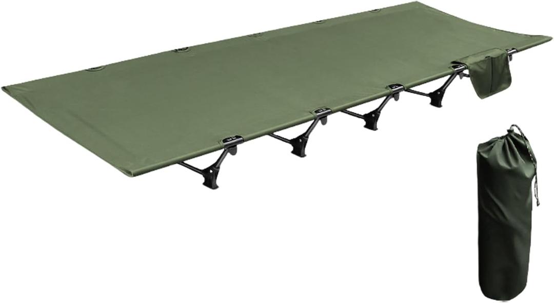 HOMFUL Ultralight Camping Cot Portable Folding Backpacking Cot Bed, Lightweight Compact for Adults for Outdoor Travel, Hiking, Home, Green