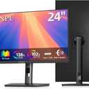 CUNPU 24" 4K UHD Professional USB-C Monitor, 100% sRGB/DCI-P3, E2 Color Accuracy, 185 PPI Pixel-Perfect Clarity, for Mac Laptop Screen Extender, HDMI/DP, Built-in Speakers, Ergonomic Stand