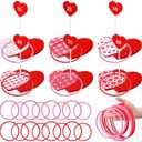 Skylety 26 Pcs Mother's Day Ring Toss Game for Wedding 6 Targets Stands and 20 Rings Combo for Indoor Outdoor Anniversary Party Game Table Centerpiece Decoration