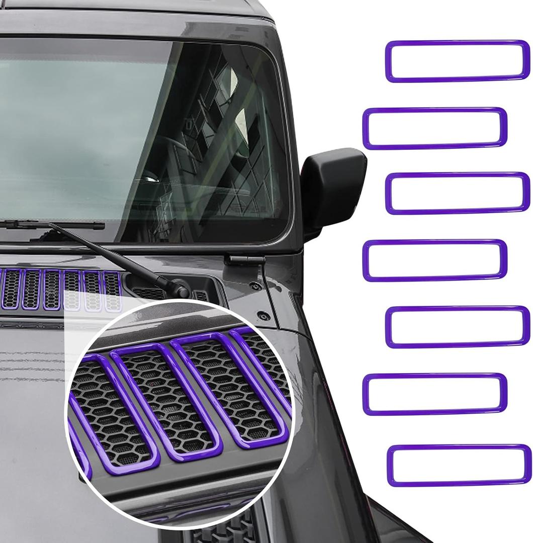 Hood Vent Cover Cowl Panel Vent Cover Trim Fit for 2018-2026 Jeep Wrangler JL JLU & Gladiator JT Exterior Accessories (Purple)
