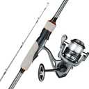 VEVOR Rod and Fishing Reel Combo, IM6 Fiberglass & Carbon Fiber Spinning Rod and Reel Combo, Bass Fishing Pole with 6.5 ft Two-Piece Rods, 6+1 Ball Bearings, Stainless Steel Guides with Ceramic Rings