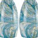 2 Pack Ink-blue Oval Glass Lamp Shade,7.8in Height,4in Diameter,1.57in Fitter,Hand Blown Art Light Fixture Glass Lamp Shade Replacement for Pendant Light Shades Only,Mini Chandelier Shades - by GO&SO