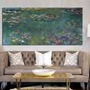 Vijf Arte Large Canvas Wall Art Water Lilies by Claude Monet Famous Painting - Classic Canvas Art Wall Decor Nature Picture Print with Framed for Home Office Wall Decor-28" x60"