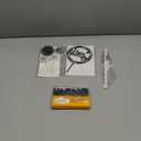 Black Cake Topper Decoration with Happy Birthday Candles, Acrylic Birthday Cake Topper, Confetti Balloon and Paper Fans for Black Theme Birthday Party Decor Girl Boy Women Man