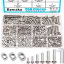 260PCS M3 M4 M5 T Nuts Screws Kit, T Slot Nuts Hammer Head Fastener with Nickel Plated Carbon Steel Button Head Screws for 2020 Series Aluminum Extrusion Profile