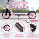 Nattork Kick Scooter for Kids 6+ Years Teens Adults - 220LB Weight Capacity, Front Shock Absorber and Adjustable Handlebar - Smooth Ride with 8" Sturdy Wheels, Ideal for Outdoor Sports
