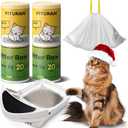 Cat Litter Box Liners Ultrathick 26 x 16 inch Heavy Duty Drawstring Bags 40 CountCompatible with Litter Robot 3/4Scratch-Resistant, Leak Proof, Cat litter Box Waste Bags for Pet Kitty