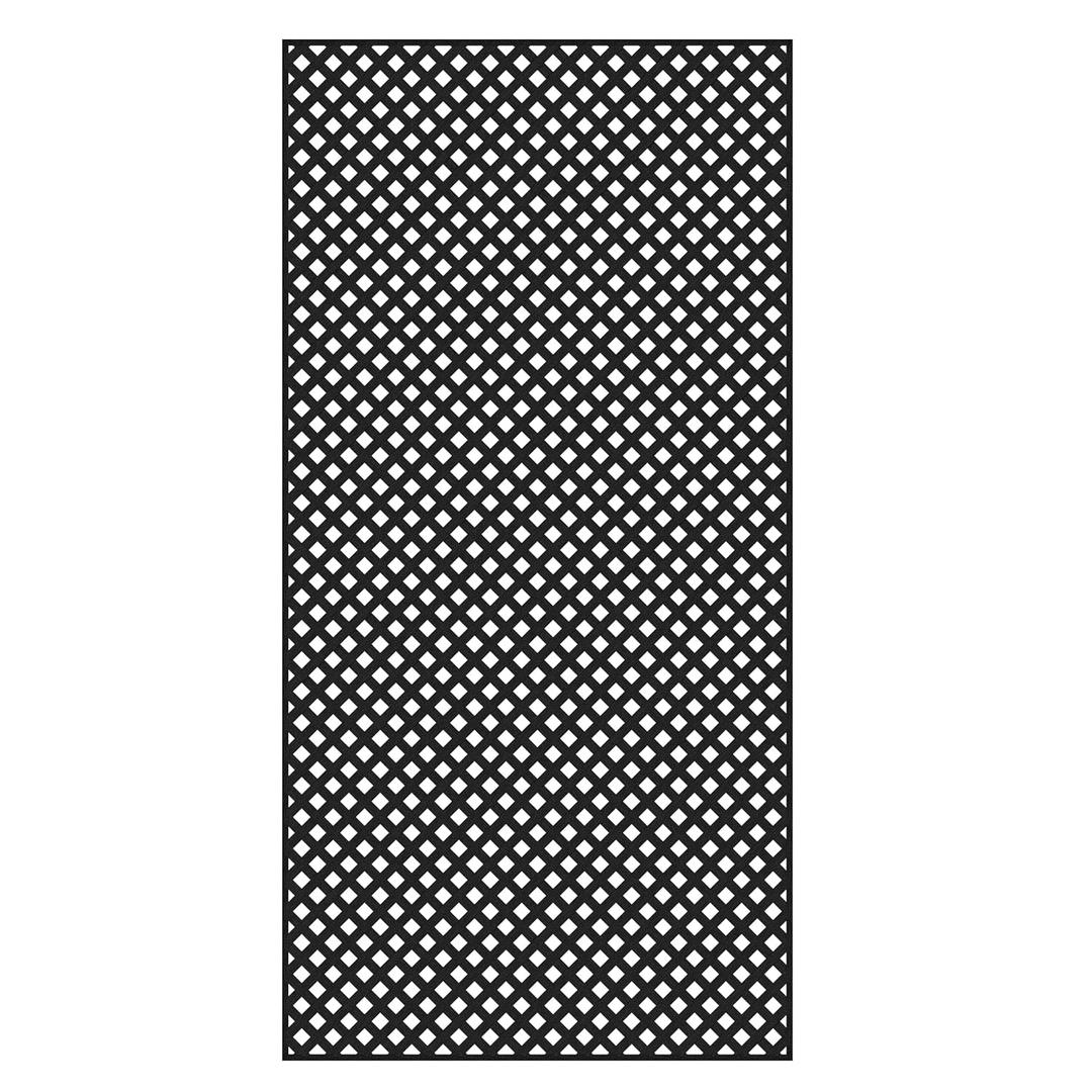 4 ft. x 8 ft. Black Privacy Diamond Vinyl Lattice