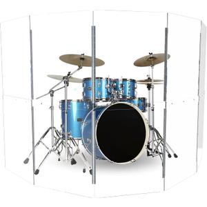 Portable Drum Shield | 5 Panels 2ft x 5ft | Factory-Installed Full-Length Stainless Steel Hinges | Acrylic Drum Sound Barrier | Cage for Church & Home Use (5 Panels)