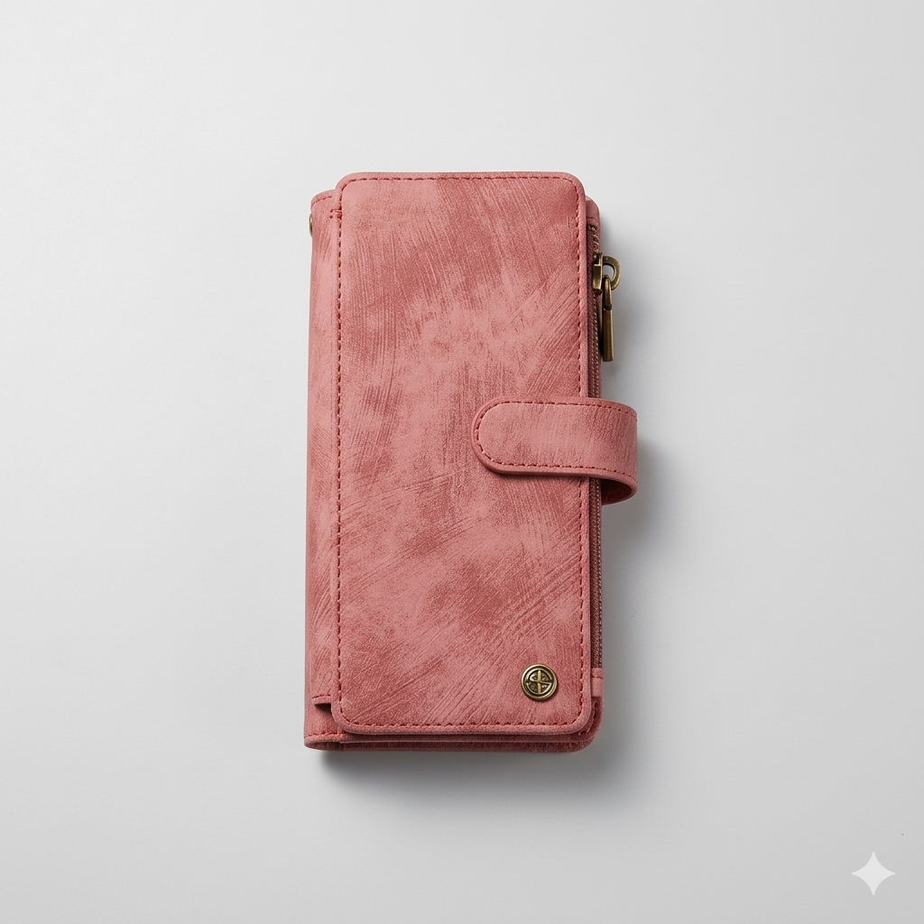 XcaseBar compatible with Samsung Galaxy S25 Ultra Wallet case with Zipper Credit Card HolderRFID BlockingFlip Folio Book PU Leather Phone case Shockproof Cover Women Men for S25 Ultra case Rose Gold