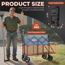 Double Decker Collapsible Wagon with Brakes,Compact with Tailgate