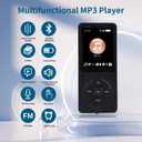 MP3 Player with Bluetooth 5.3, Music Player with HiFi Sound, 2" IPS Screen MP3 Music Player with Built in Speaker, Voice Recorder, FM Radio, E-Book, HiFi Sound, Free Card & Earphone Included