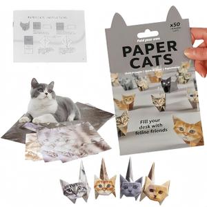 New 2026 Paper Cats - DIY Origami Paper Cats - 50 Sheets DIY Origami Paper to Fold Cute Cat Figures, paper cats origami,Fun Craft Activity for Adults & Kids, Desk Decoration & Gift for Cat Lovers