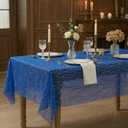 Horaldaily Royal Blue Sparkling Stars Gauze Tablecloth 6084 Inch Rectangular, Golden Star Sequin Glitter Metallic Foil, Sheer Tulle Cheesecloth for Birthday Wedding Decor