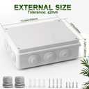 DROK Electrical Junction Box - Reinforced ABS Small Plastic Shockproof IP65 Waterproof Storage Box with 2 M36 Cable Glands, 10.04x7.87x4.72 inch/255x200x120mm