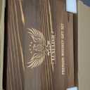 Whiskey Decanter Gift Set with Handcrafted Wooden Box, Twisted Bourbon Decanter, 2 Crystal Glasses, 8 Stainless Steel Ice Cubes, 2 Slate Coasters and Tongs, Whiskey Gifts for Men Dad