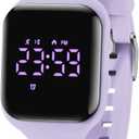 Kids Watches for Girls Boys Digital Sport Watch with Step Counter Pedometer Vibration Alarm Clock, No App Waterproof Fitness Tracker Kids Watch Boys Girls Teens Students Ages 5-16 (002-E-LightPurple)