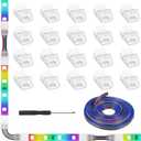 20 Pack 4 Pin LED Strip Light Connectors 10 mm, Solderless Transparent Track Lighting Connectors LED Pin Connector for 5050 Waterproof RGB
