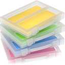 Scrapbook Paper Storage, 4 Pack Stackable Craft Organizers with Handle, Fits More 8.5x11 and School Projects Box, Paper Organizer Storage for Office & Home Organization