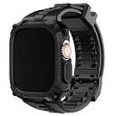 Fullmosa Watch Band Compatible Rugged Apple Watch Band Ultra 49mm with Bumper Case & Screen Protector for Men Women, Black