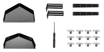 Small Wall Mounted Floating Corner Shelves Metal Black Pack of 2