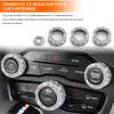 ASUBHA 4PCS Bling Car Accessories AC Knob Covers, AC Knob Trim, Air Conditioner Switch Audio CD Button Knobs Cover, Diamond Car Climate Knobs Button Trim Compatible with Most Vehicles