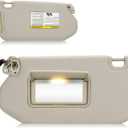 Sun Visor with Light for 2013-2018 Nissan Pathfinder, 2014-2017 Infiniti QX60, 2013 JX35, Left Driver Side Beige Sunvisor Replacement 96401-9PB0A