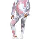 SOLY HUX Girl's 2 Piece Outfits Tie Dye Long Sleeve Hoodies Sweatshirt and Leggings Pants Matching Sets Multicolor 11Y