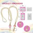 2 x 2Pcs teacher lanyard with id holder teacher lanyard With 6 tassels (purple, pink, beige) and 4 ID. covers (2 white and 2 pink)